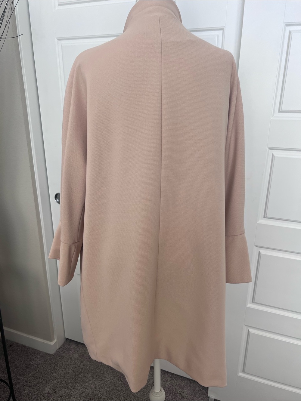 Tahari Blush Pink Longline Zip-Front Coat - Picture 4 of 13